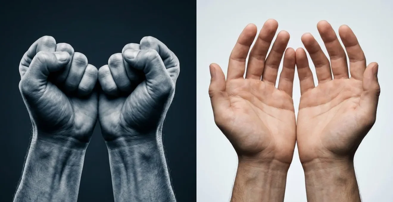 Contraste visuel entre tension émotionnelle et maîtrise de soi chez un athlète
