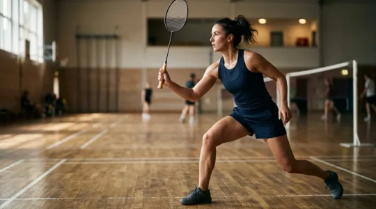 Préparation physique avant match de badminton pour prévenir les blessures musculaires