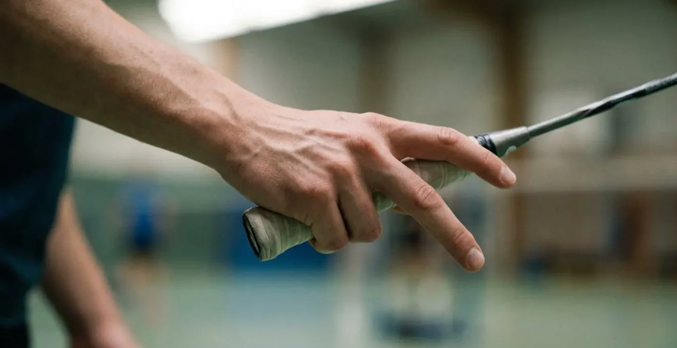 Préparation corporelle identique pour un smash et un amorti montrant la feinte technique au badminton