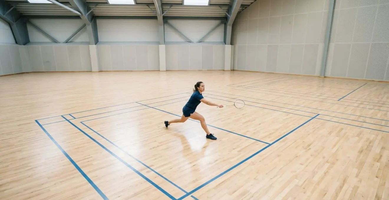 Exercice de shadow badminton pour activation cardio-respiratoire progressive